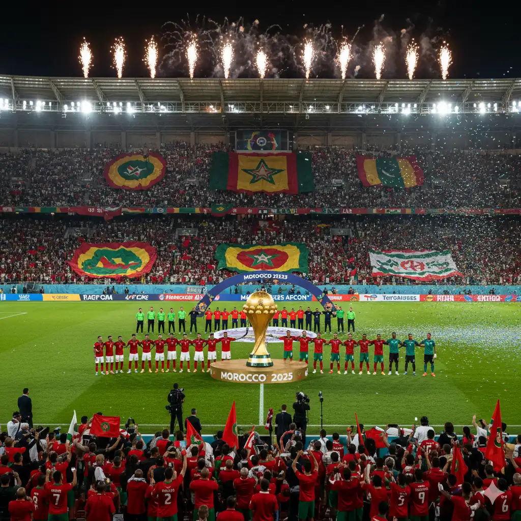 Afcon 2025 trophy ceremony Morocco Stadium